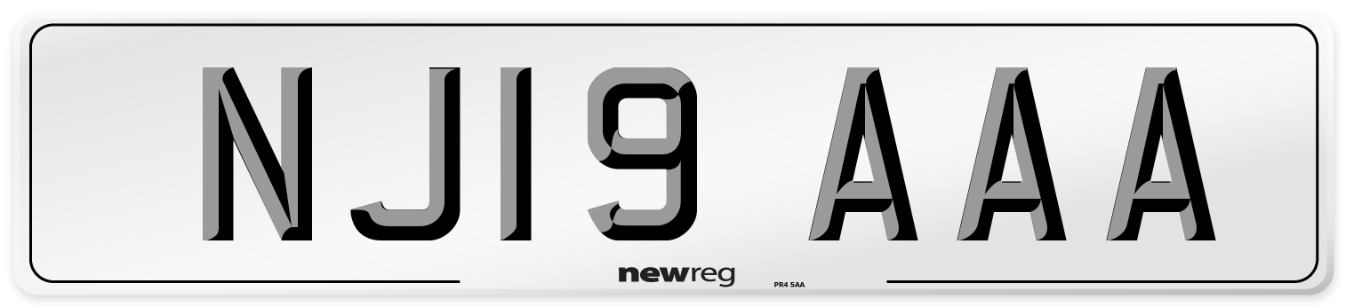 NJ19 AAA Number Plate from New Reg